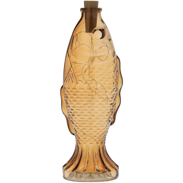 Blokker woondecoratie vis met LED - 27cm - amber