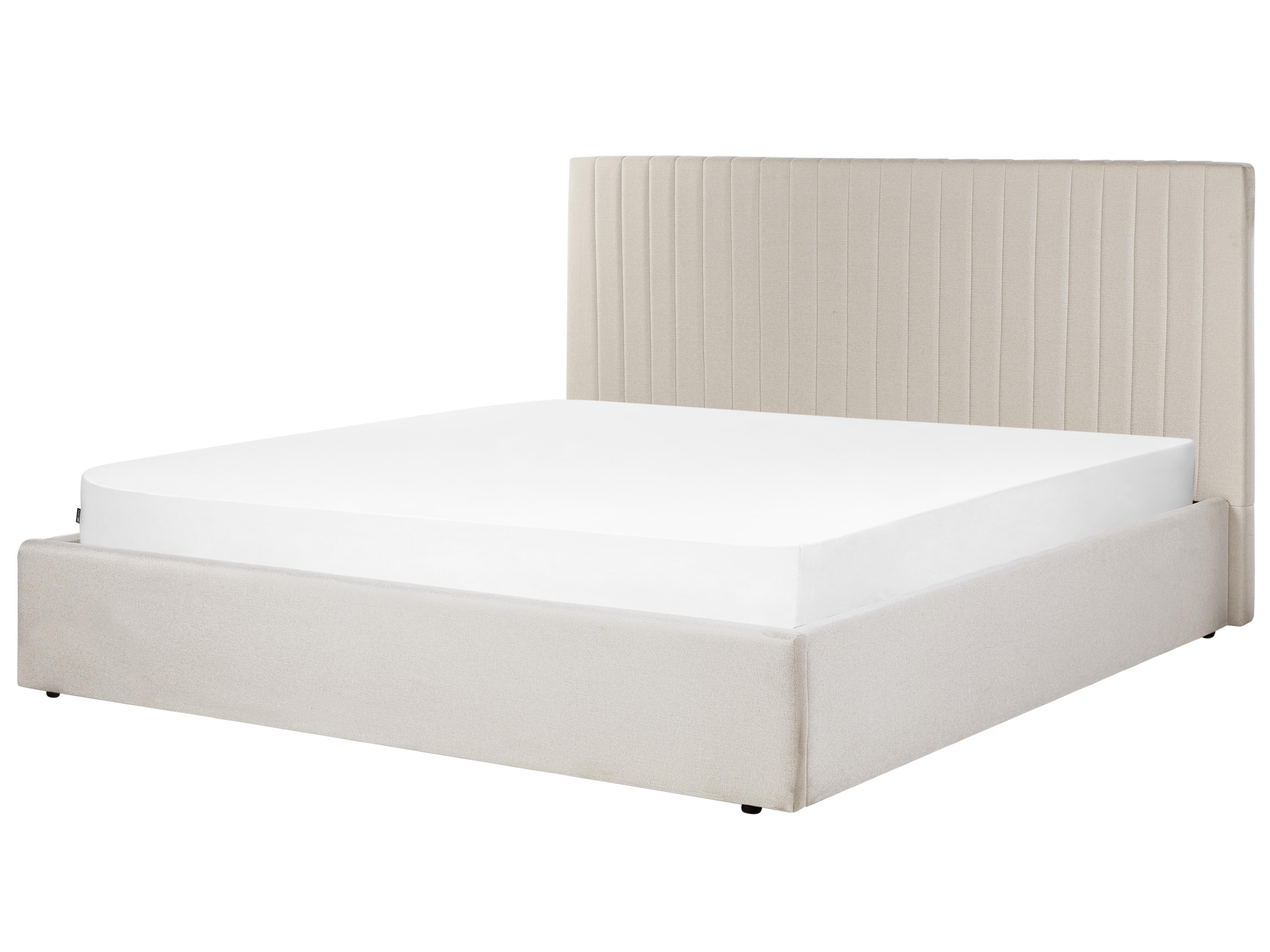 Bed met opbergruimte Stof VION 180 x 200 cm Beige