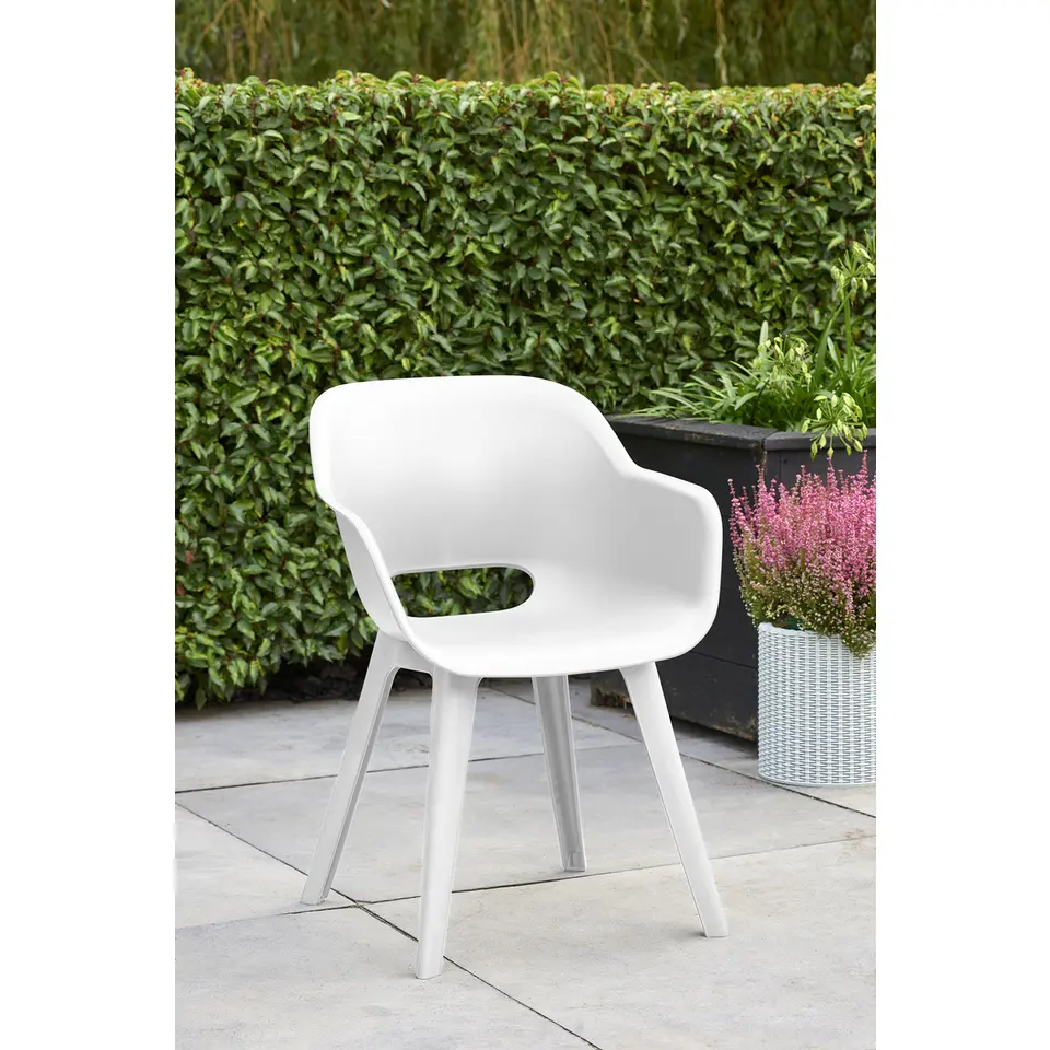 Allibert Tuinstoel Akola - wit (2 stuks)