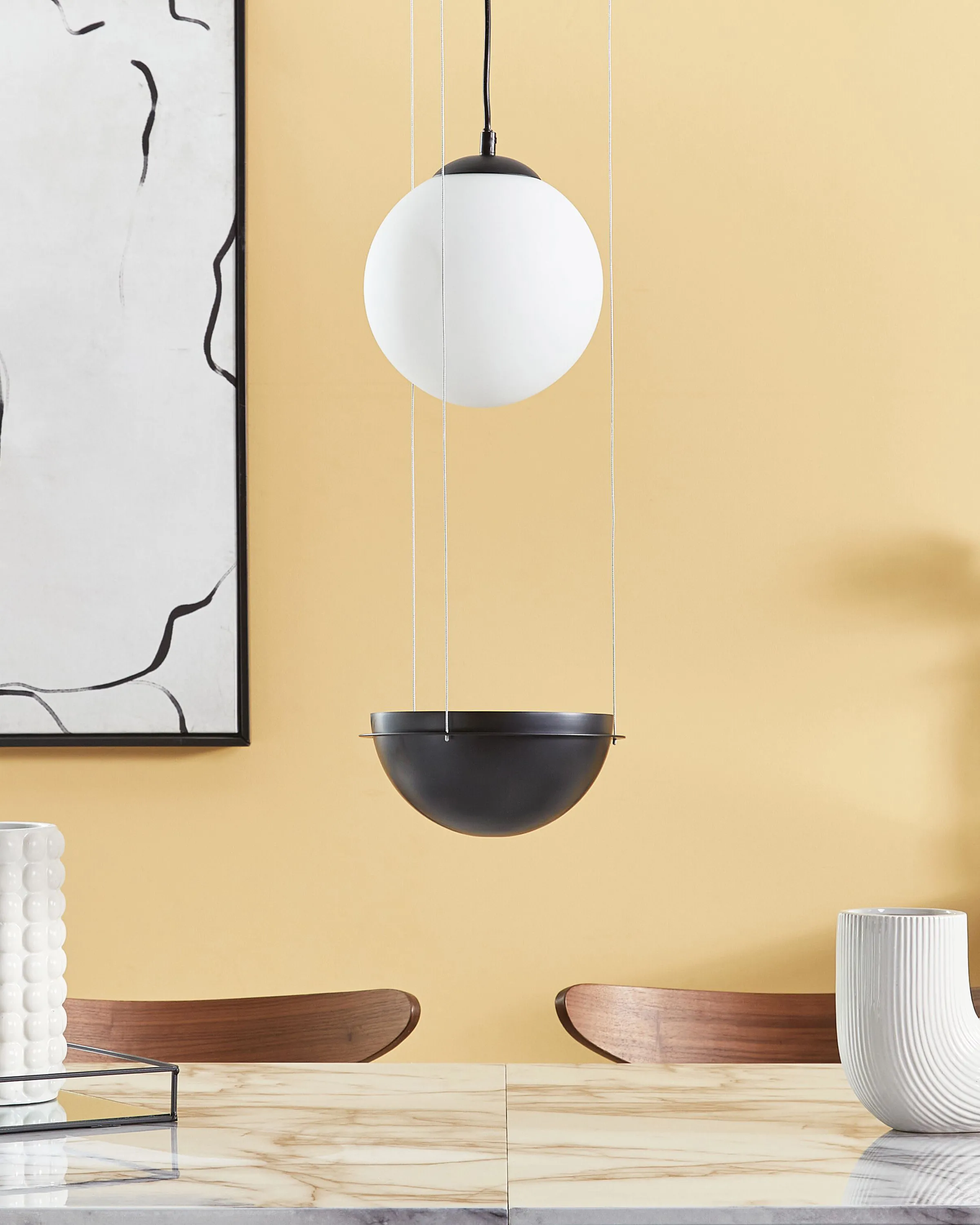 Hanglamp TOBINS Glas Zwart