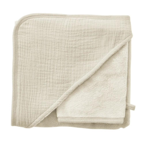 Cape de bain + gant bambou & gaze mousse de lait 70 x 70 cm - BB&CO