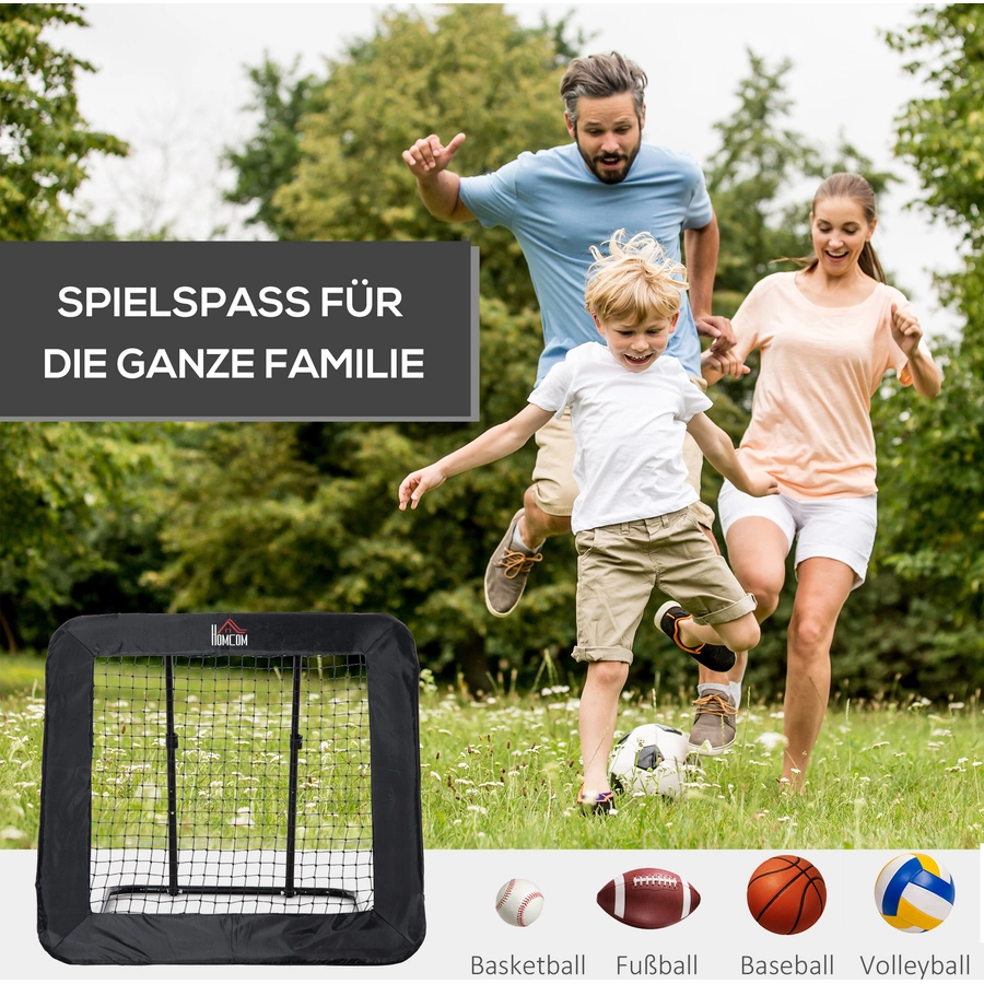HOMCOM Rebounder mit Bodennagel schwarz