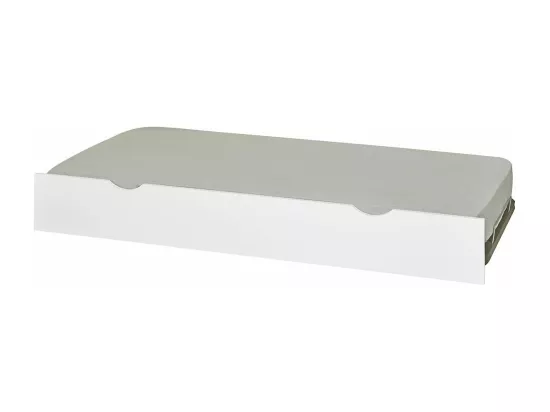 Sommier gigogne avec façade 2 mains 90x200 cm bois massif blanc MAKURIA