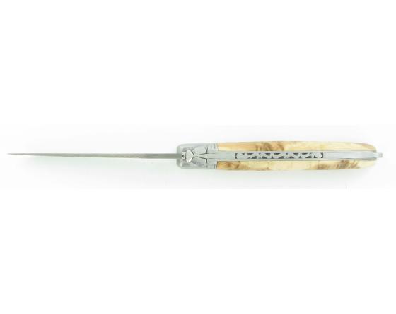 Laguiole Nature Damas Genévrier Couteau de Poche - Laguiole par Fontenille Pataud