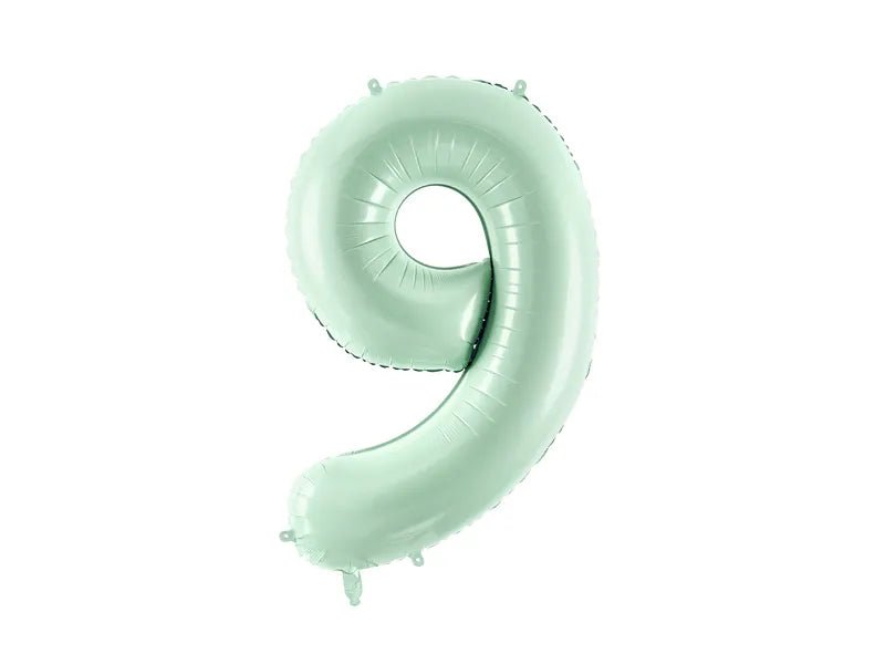 9 Jaar Cijfer Ballon Mintgroen Leeg 72cm