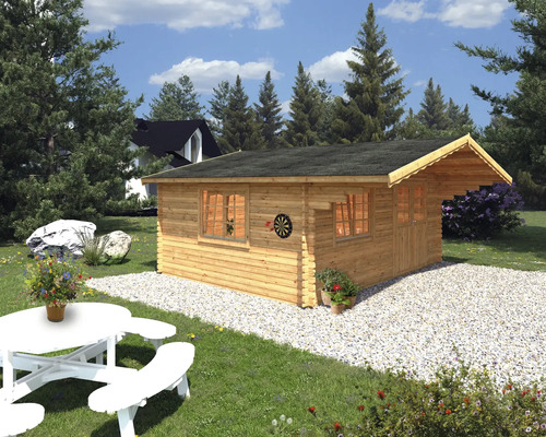 Palmako Sally tuinhuis, 19,1 m², inclusief vloer en overkapping, 577 x 560 cm, gegrond bruin