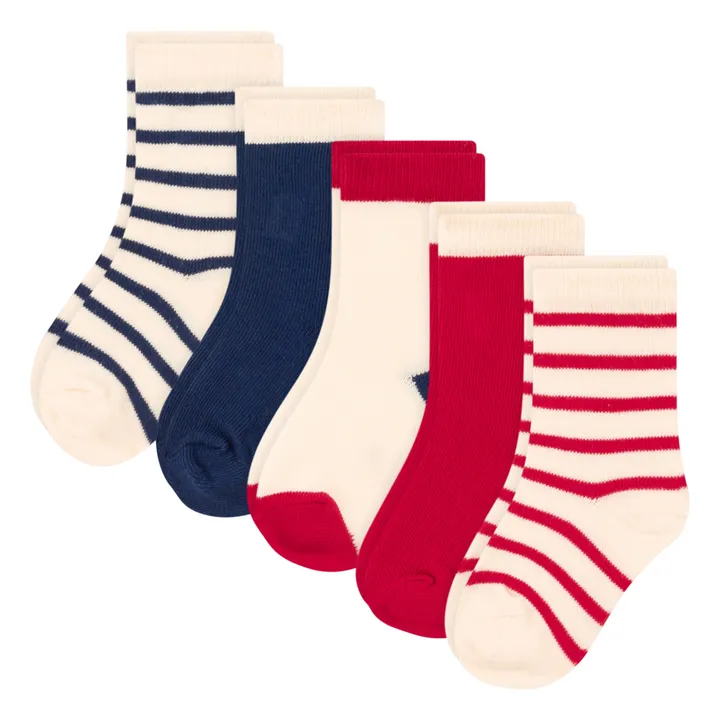 Petit Bateau Lot 5 Chaussettes Rayures Bébé | Beige