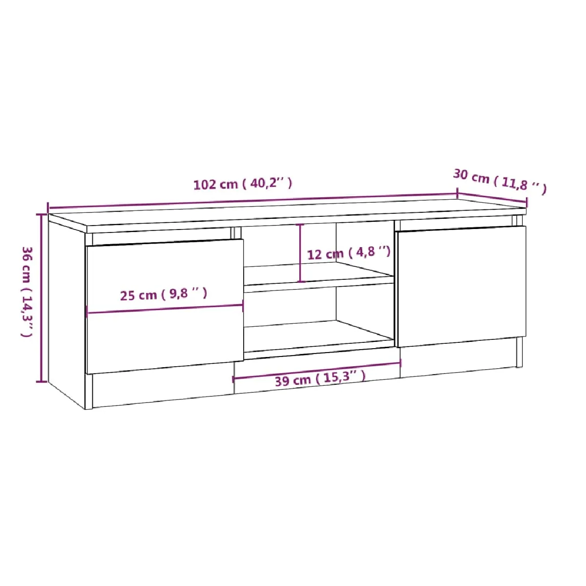 VidaXL Meuble TV