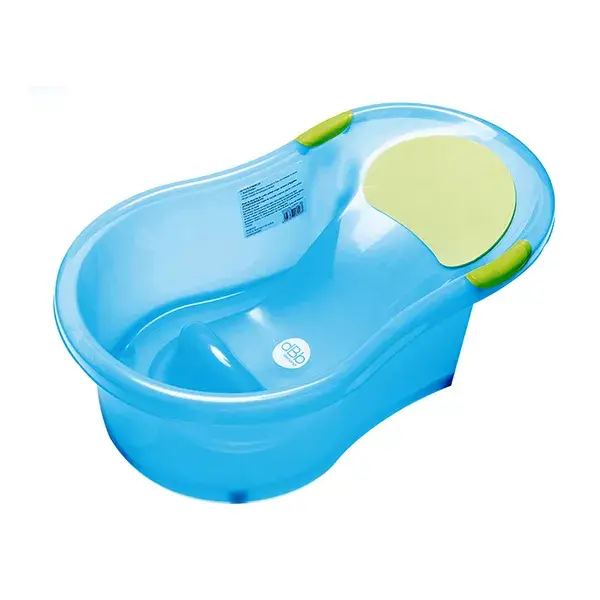 Banheira dBb Remond com assento de banho integrado para bebês de 0 a 6 meses, azul translúcido.