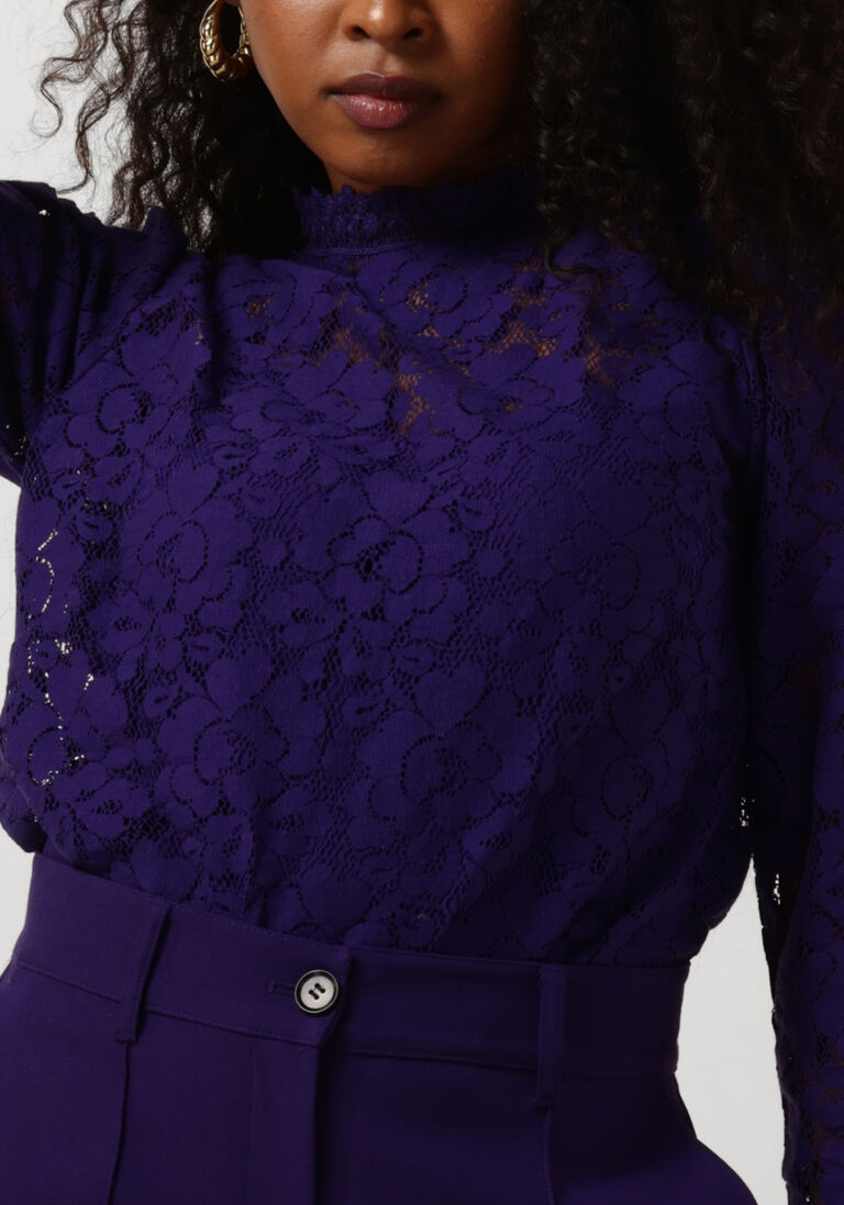JANSEN AMSTERDAM paarse jansen amsterdam blouse lc199 blouse lace long sleeves