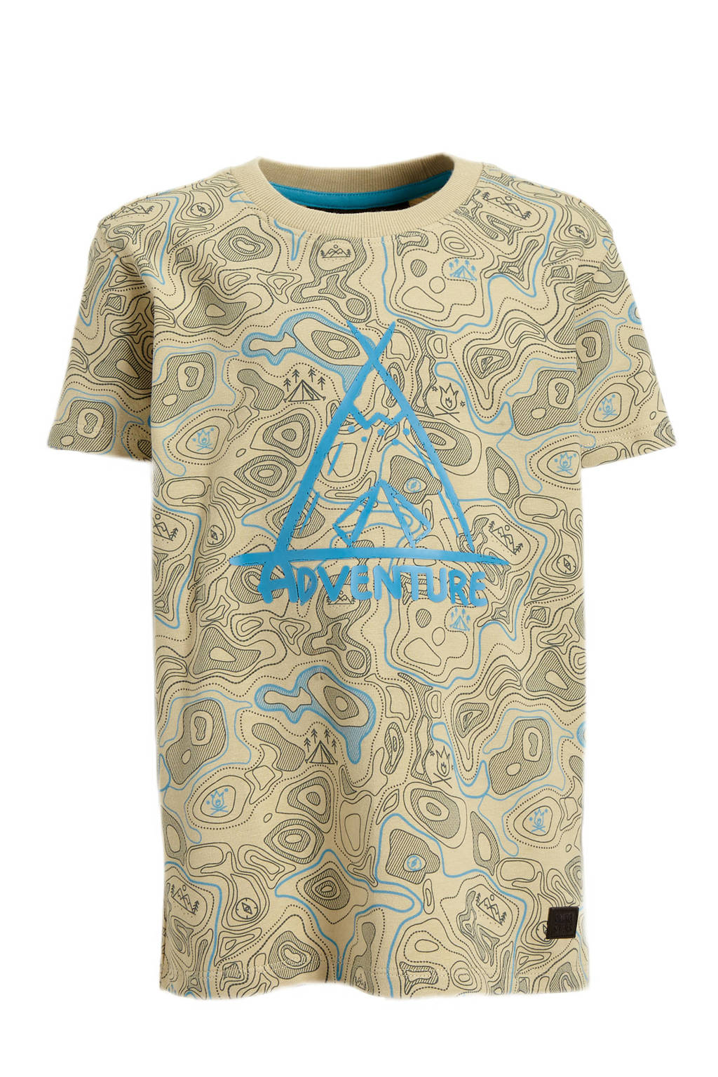 Orange Stars T-shirt Marc met all over print beige