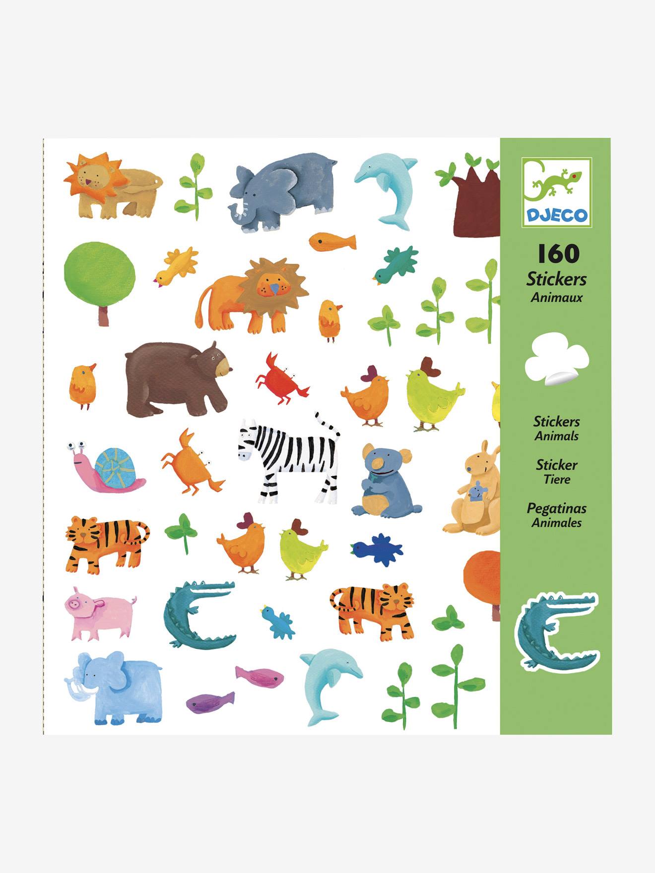 160 adesivos de animais multicoloridos da DJECO