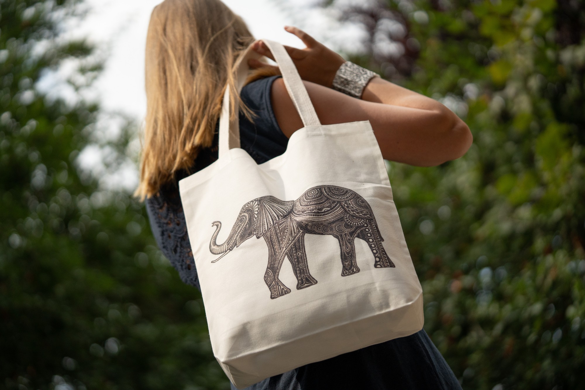 Stoffbeutel 'Elefant', weiß, L 40 cm, B 9 cm, H 40 cm günstig bestellen