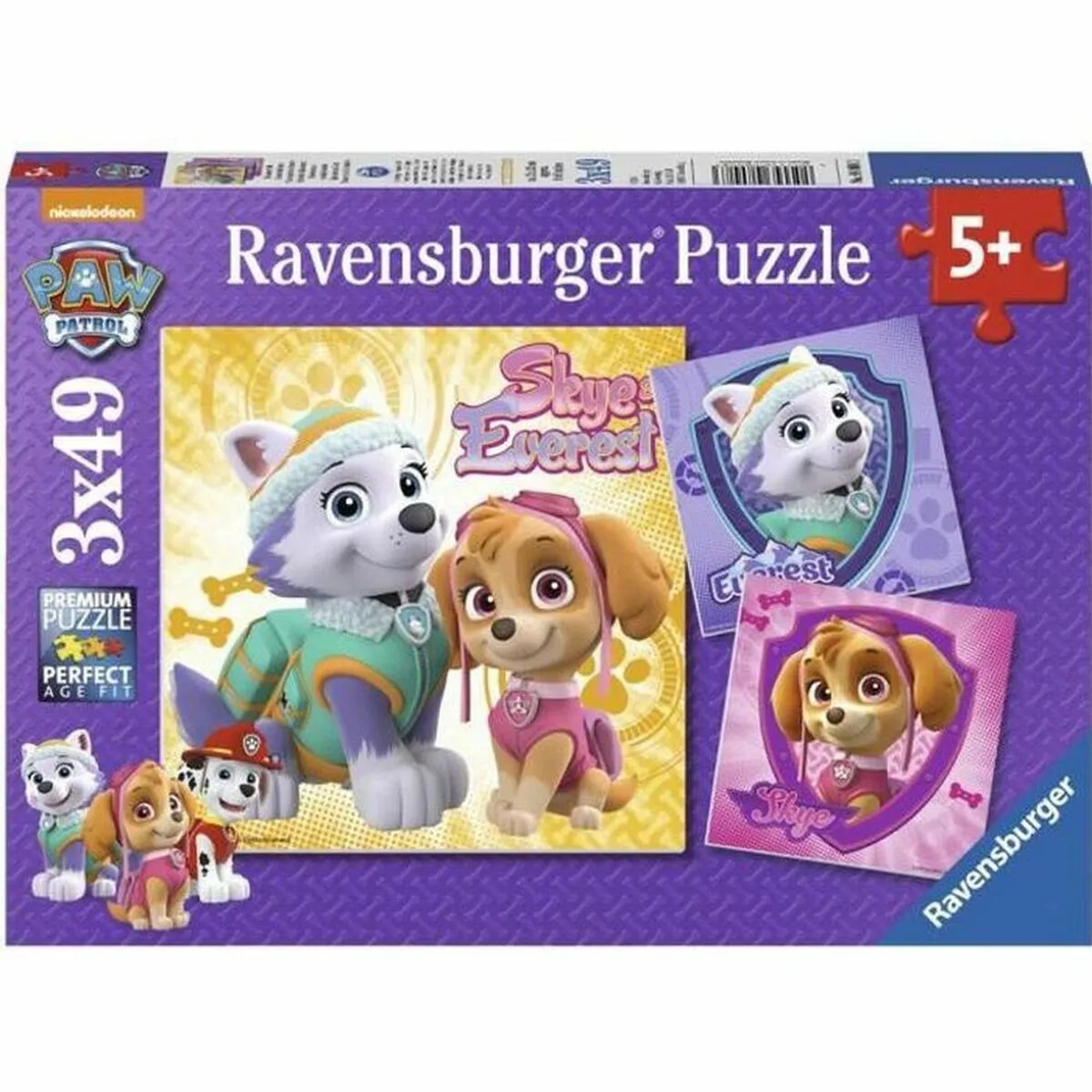 Ravensburger Puzzle 3x49 Pat Patrouille Skye et Everest