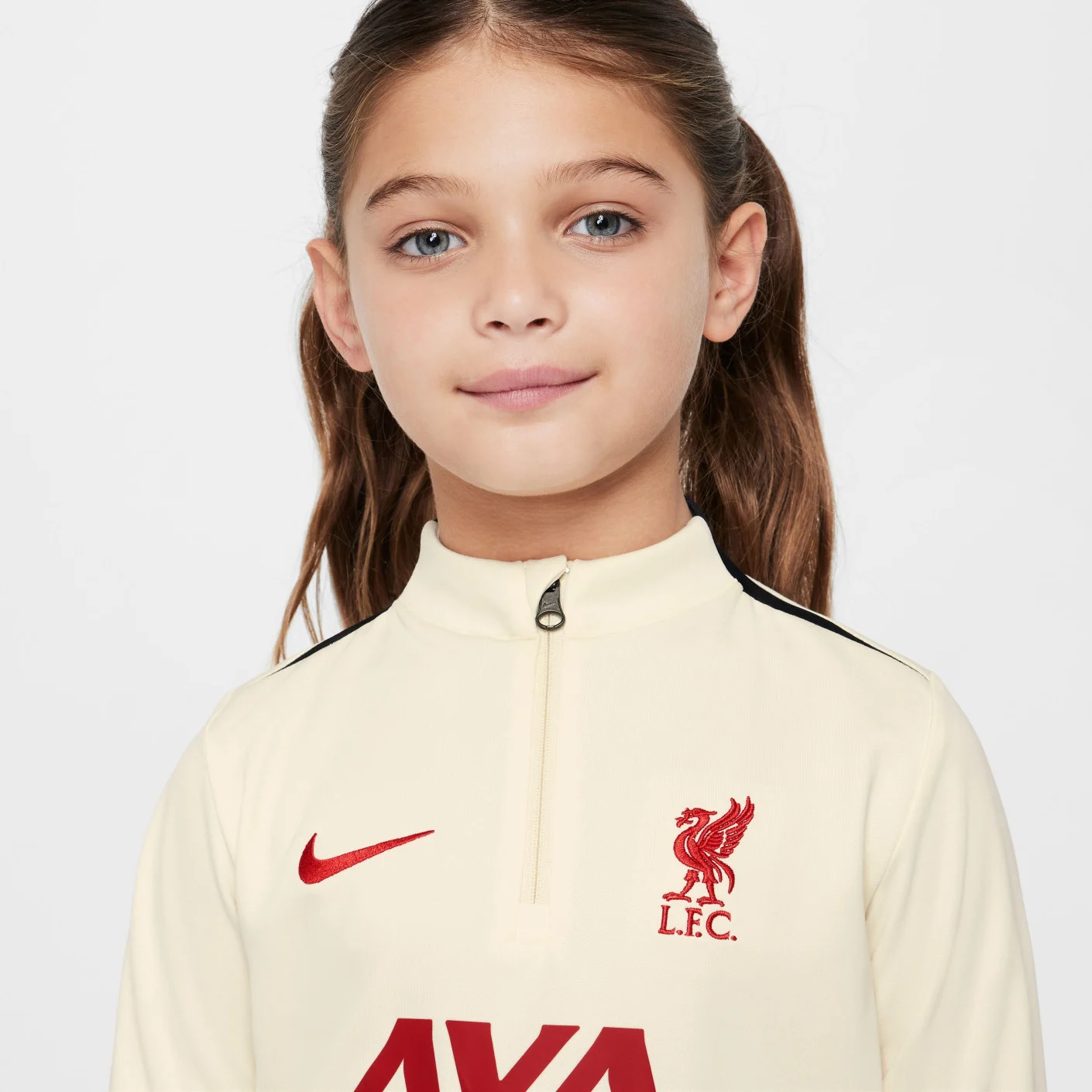 Nike Liverpool Academy Pro Trainingspak 1/4-Zip 2024-2025 Kleuters Gebroken Wit Zwart Rood