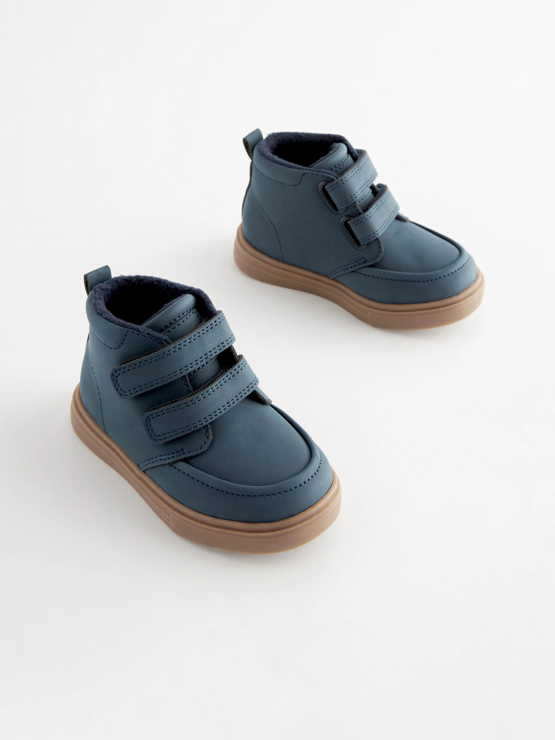 Donkerblauw - Laarsjes met klittenbandsluiting en warme voering