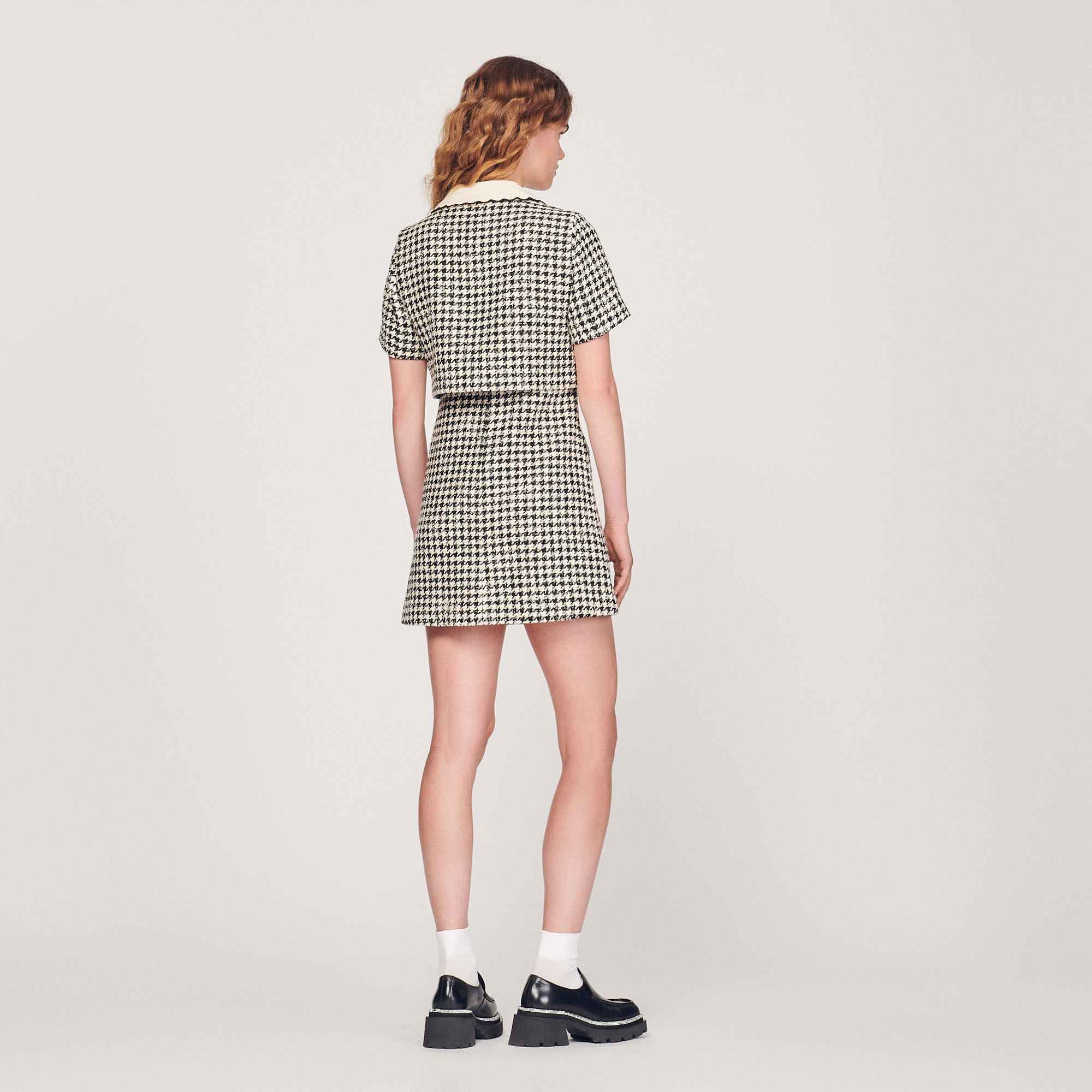 Robe trompe l'œil en tweed