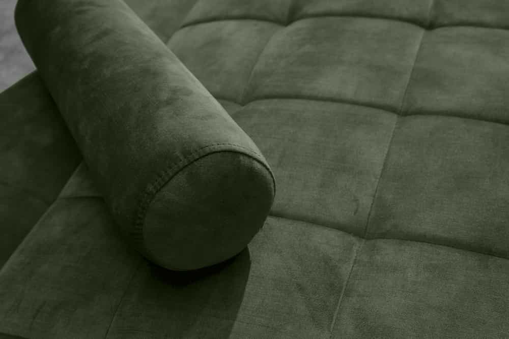 Modernes Schlafsofa COUTURE 200cm grün Microvelours 3-Sitzer Couch mit Schlaffunktion