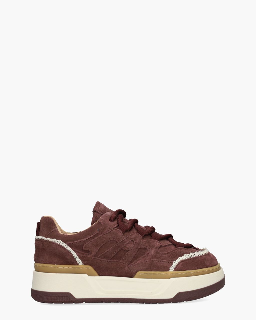 DWRS Label Walton Crochet Bordeauxrood Damessneakers