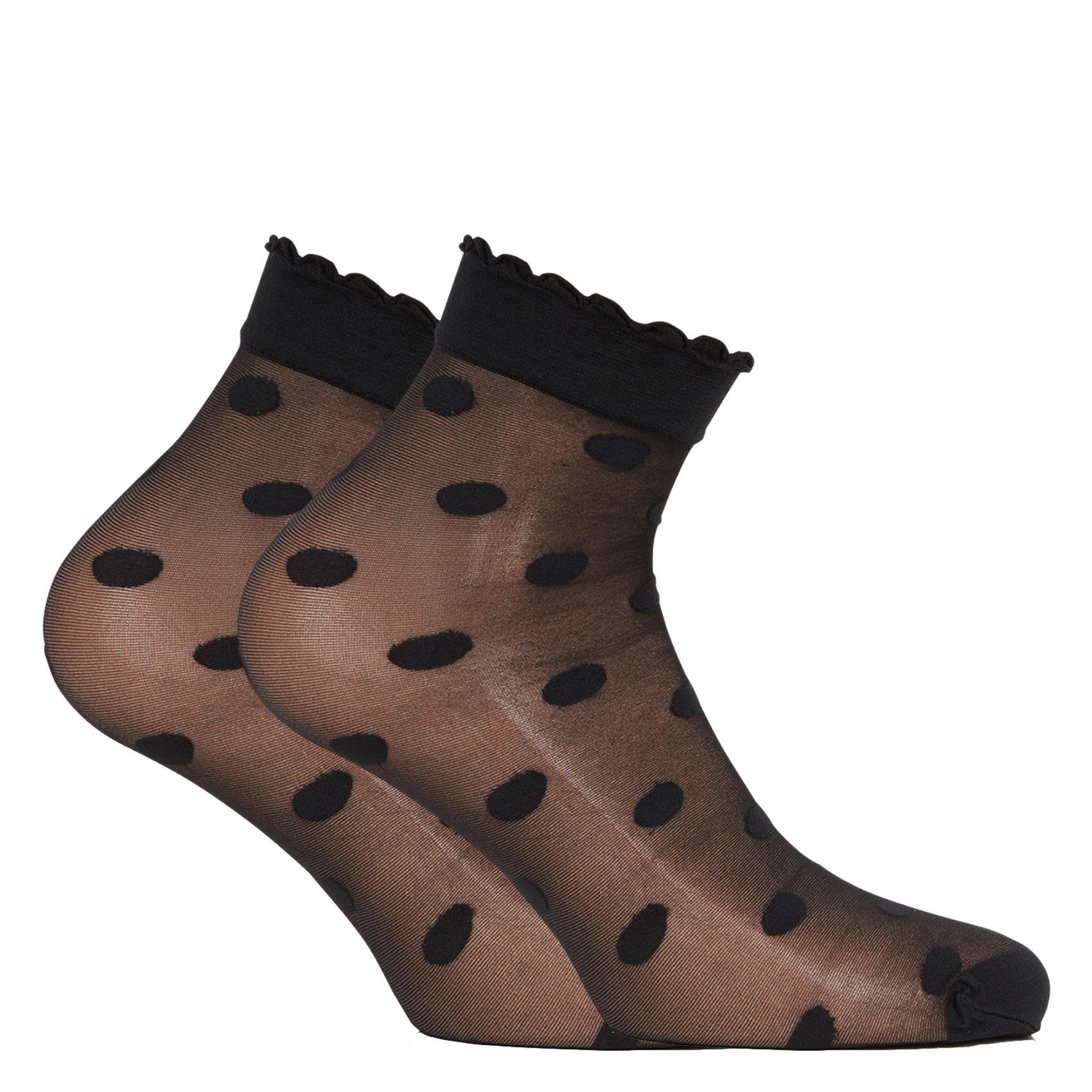 MIA - Pack de 2 chaussettes mi-haute à pois | Noir