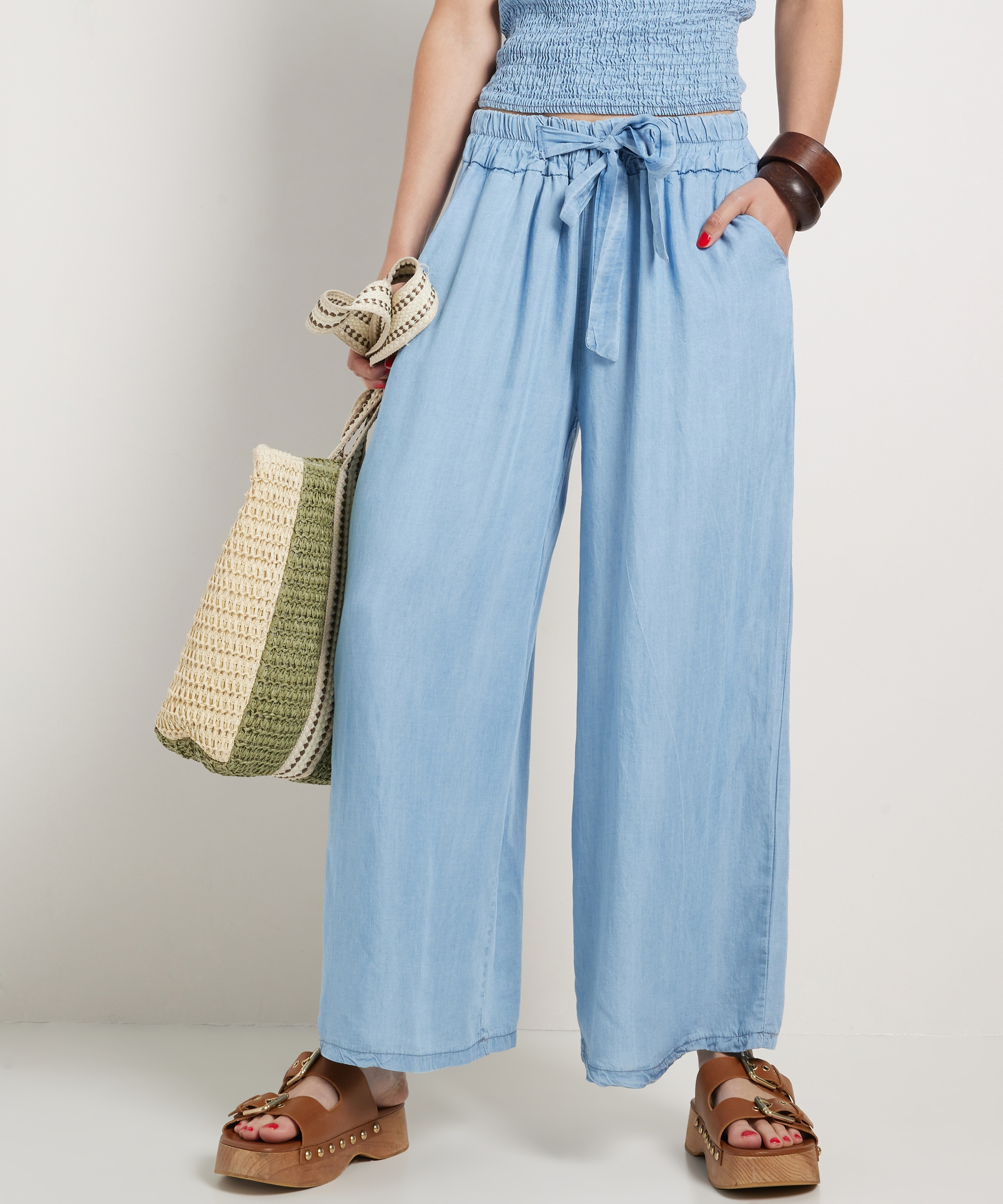 wide fit broek denimlook
