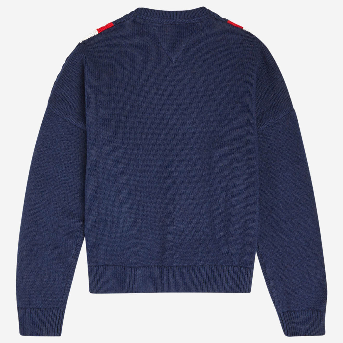 Tommy Hilfiger Pull en Maille bande V marine/rouge/blanc