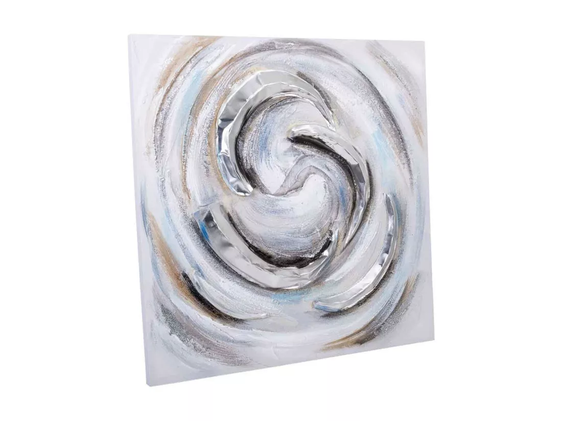 Tableau en relief peint à la main 80x80x3h