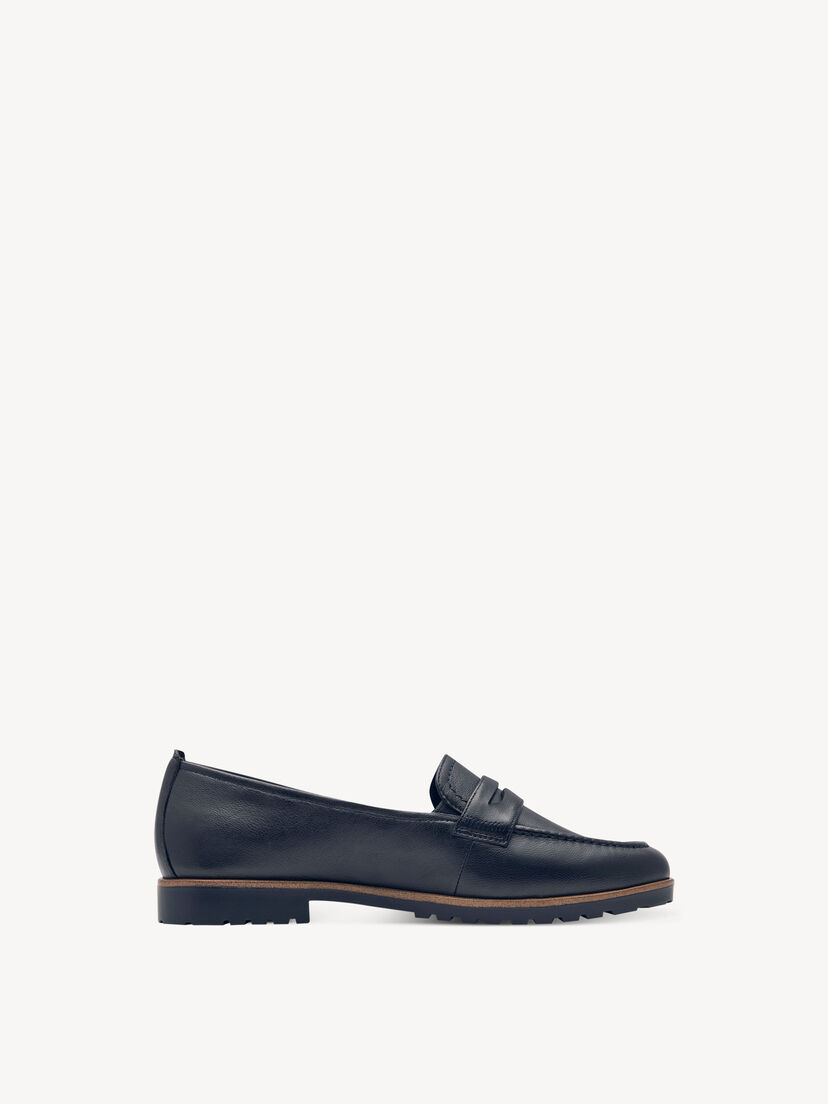 Leren Instappers - blauw