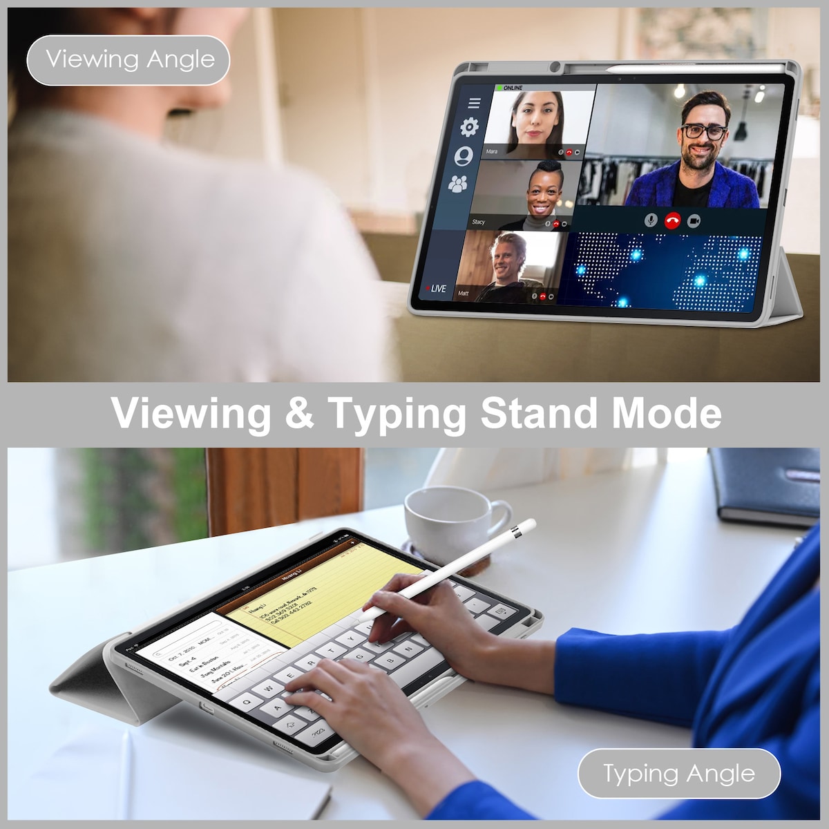 Sammenleggbart deksel til Samsung Galaxy Tab model 2