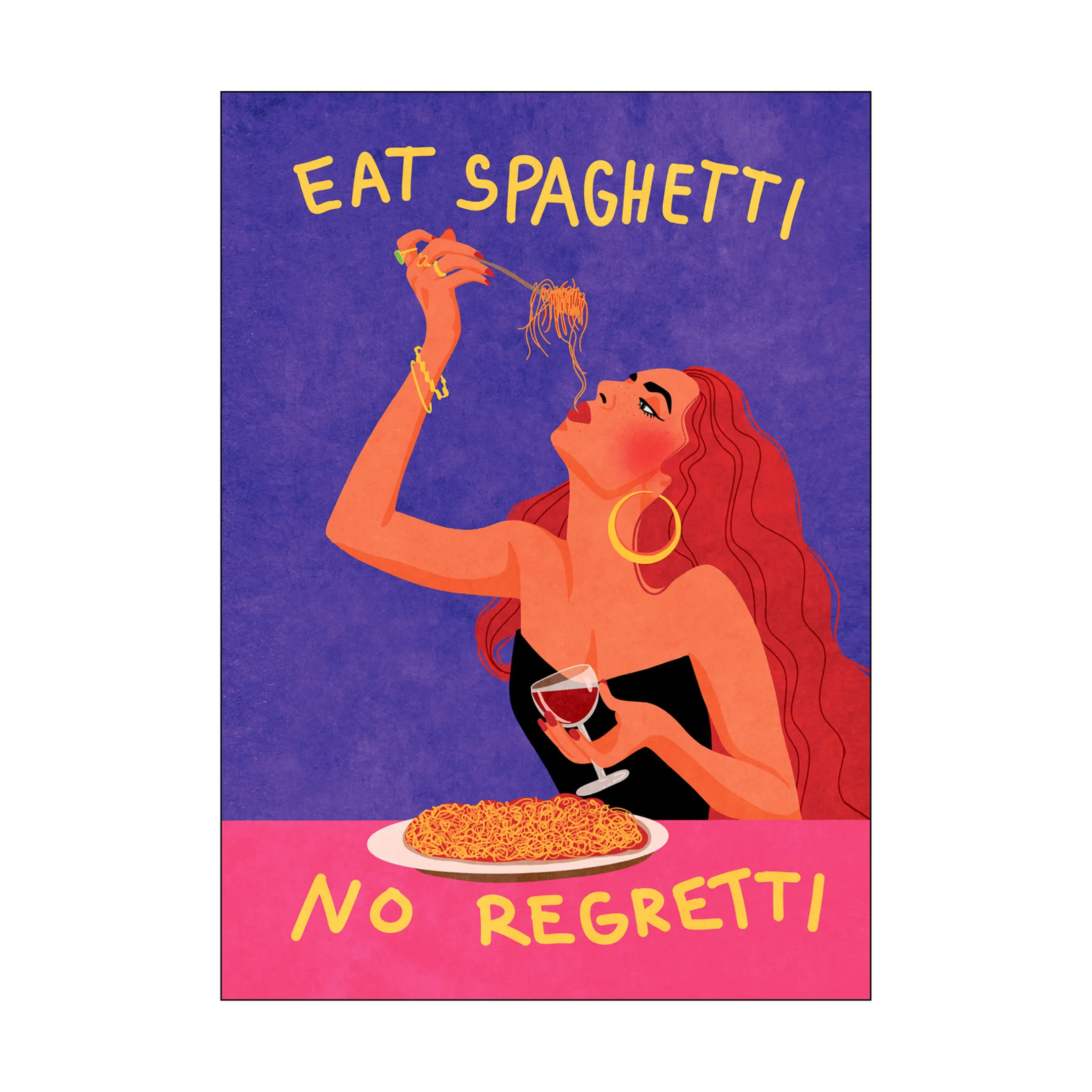 Poster&Frame Plakat - Eat spaghetti no regretti