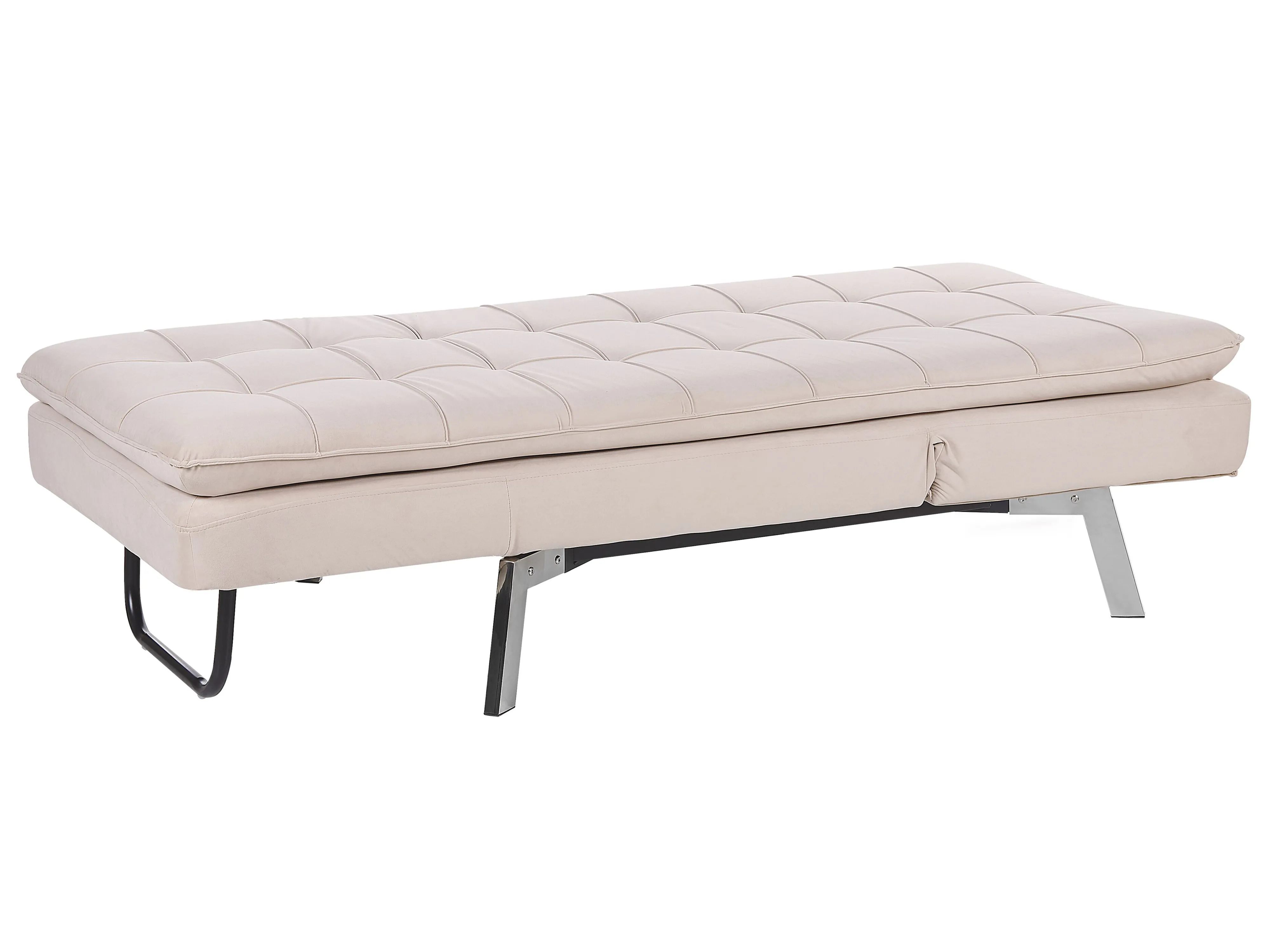 Chaise longue LOIRET Fluweel Beige