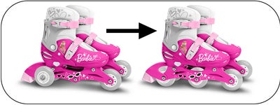 Stamp Barbie Justerbar 2-i-1 Inlines Størrelse 27-30, Rosa