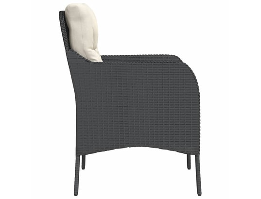 VIDAXL - Chaises de jardin avec coussins 2 pcs noir résine tressée