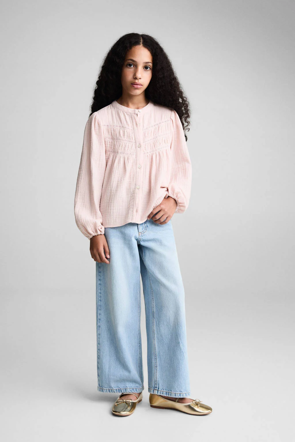 Mango Kids blouse lichtroze