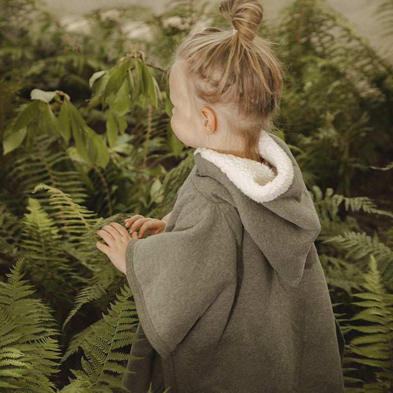 Teddy Poncho Forest Green