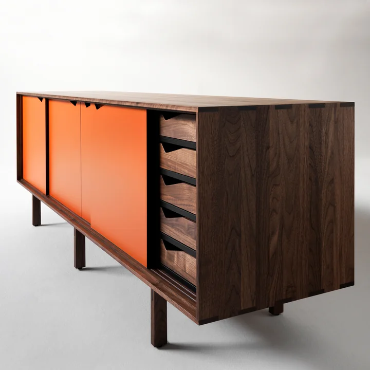 Andersen Furniture - S1 Sideboard, Eiche geölt/ Türen Doeskin (beige), Iron (metallgrau), Silver (silber weiss), Iron (metallgrau)