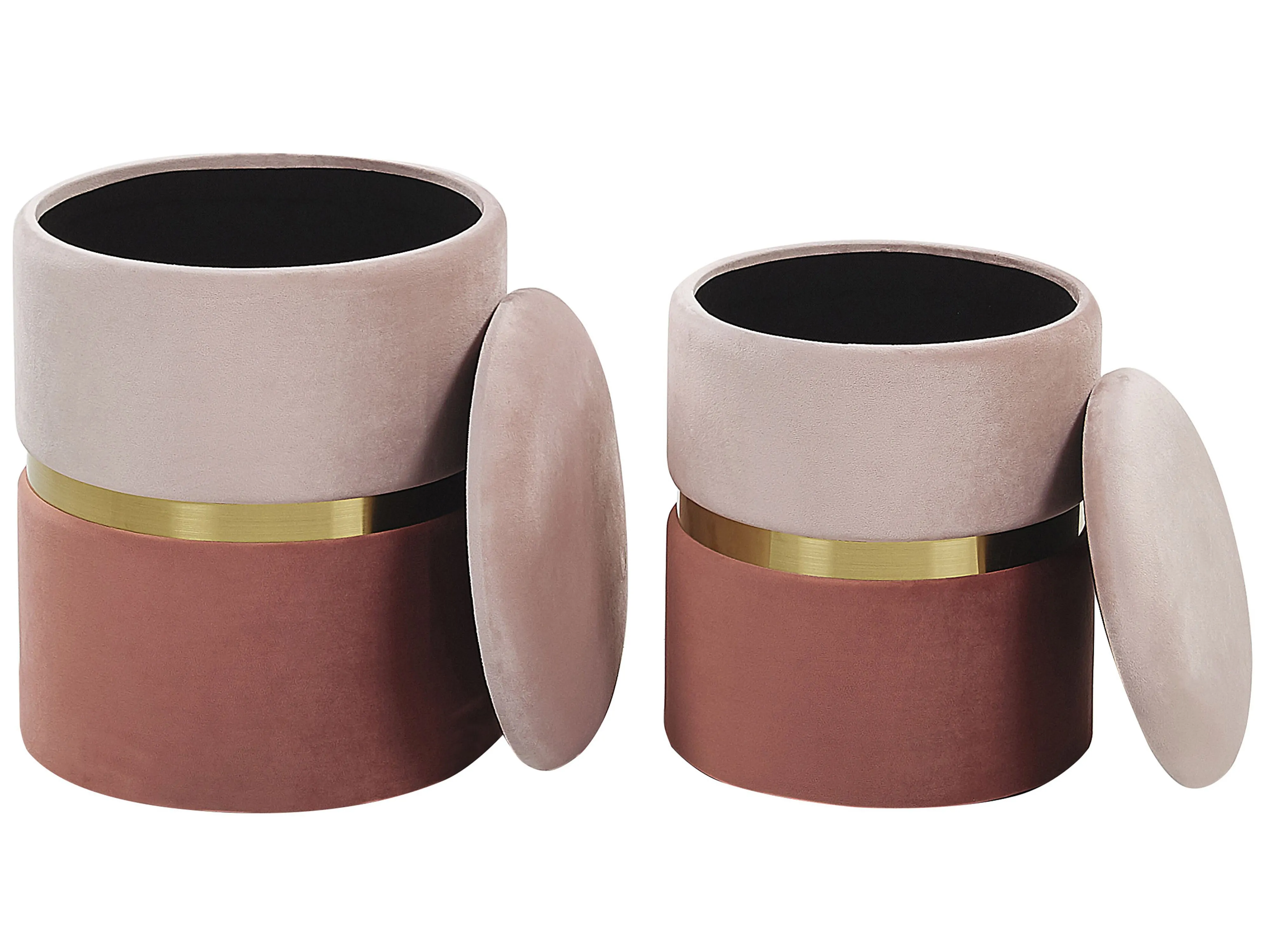 Set van 2 opbergpoefs WICHITA Fluweel Roze