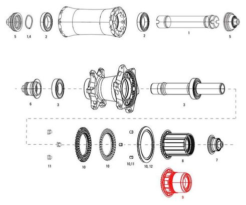 Corps de Roue Libre Zipp 11/12V XDR pour moyeu Cognition NSW