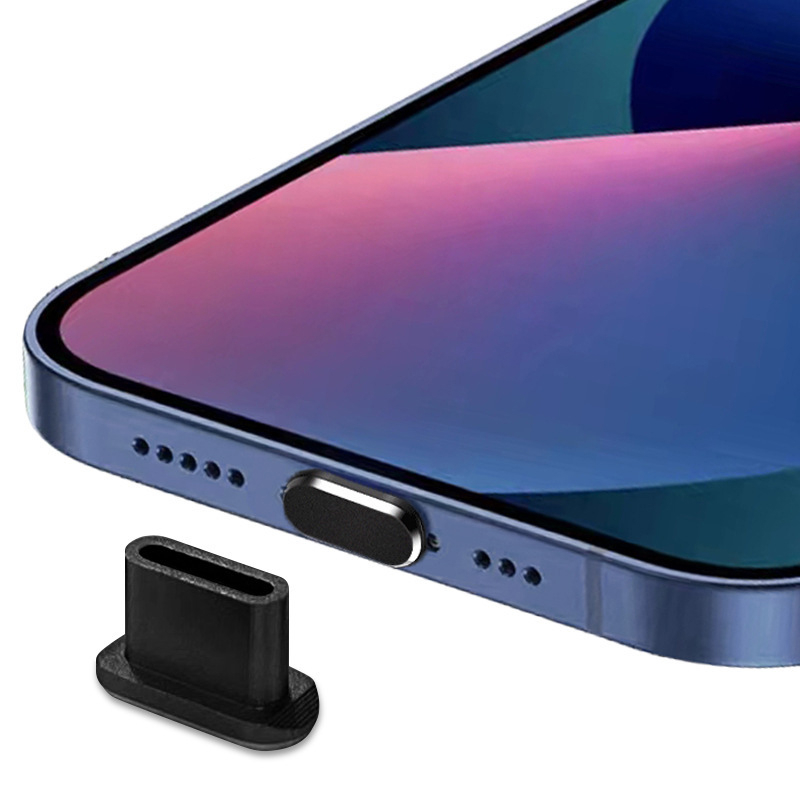 (3er Set) USB C Anti-Staub Metall Schutzstecker Anschlusskappen für Laptop / Notebook / Smartphones - Schwarz