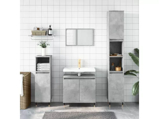 Armoire de bain gris béton 58x33x60 cm bois d'ingénierie