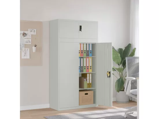Classeur gris clair 90x40x180 cm acier