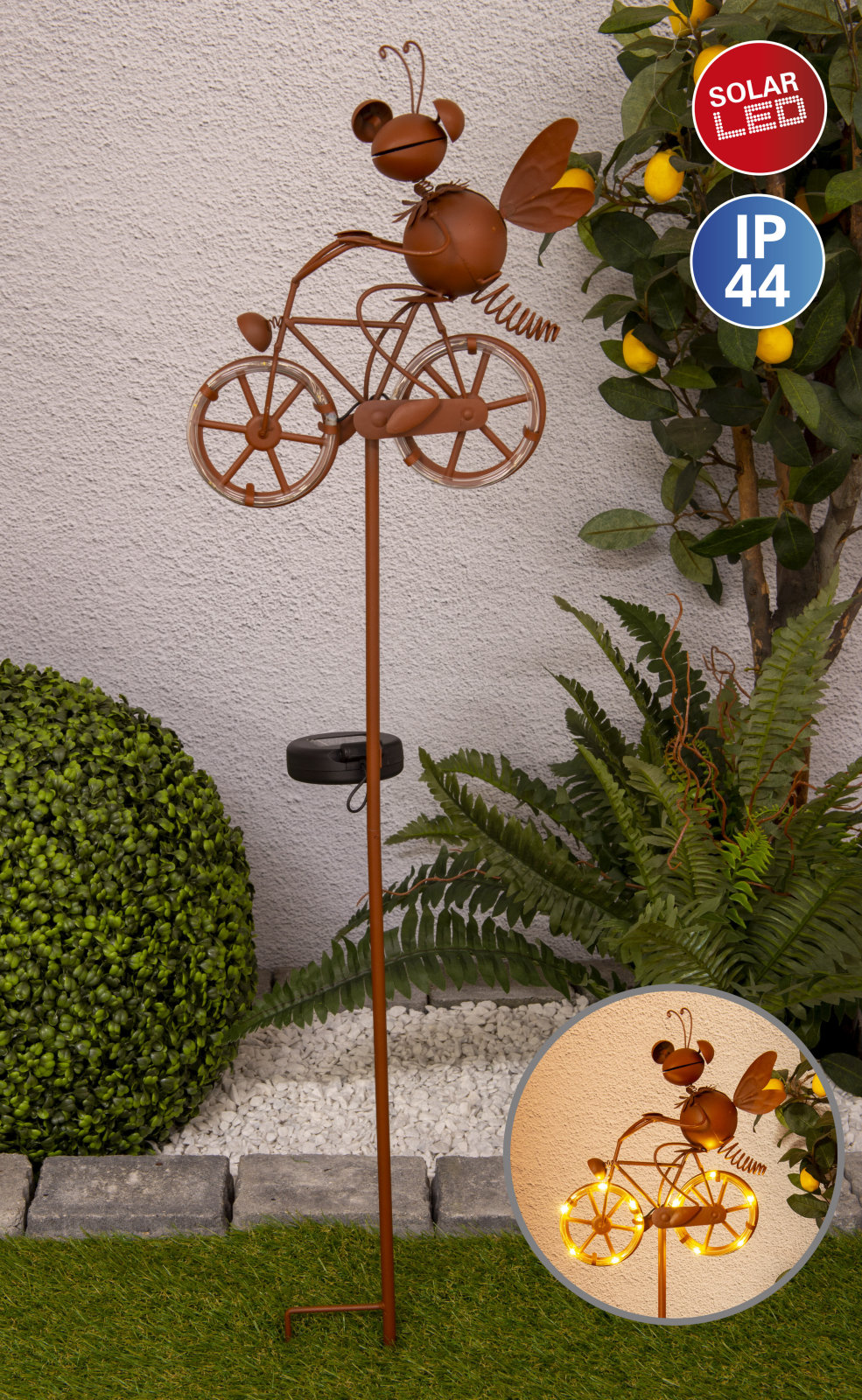 LED-Solar-Erdspieß - braun - 88 cm