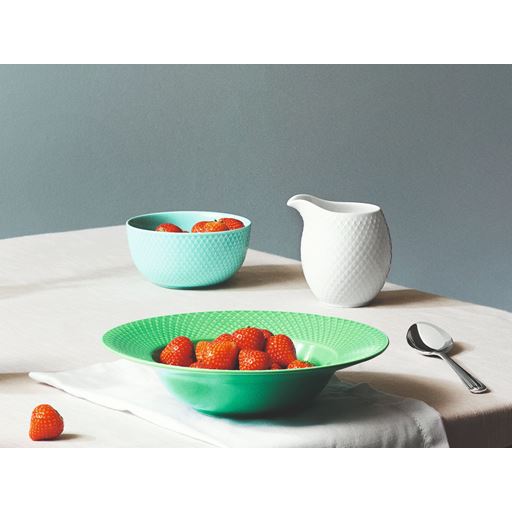 Lyngby Porcelæn Rhombe Color Suppetallerken, Grøn, Ø24 cm