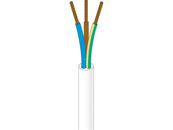 NKT PKAJ H05VV-F, 3G2,5 - Tilledning, Hvid, Rg 50 - (50 meter)