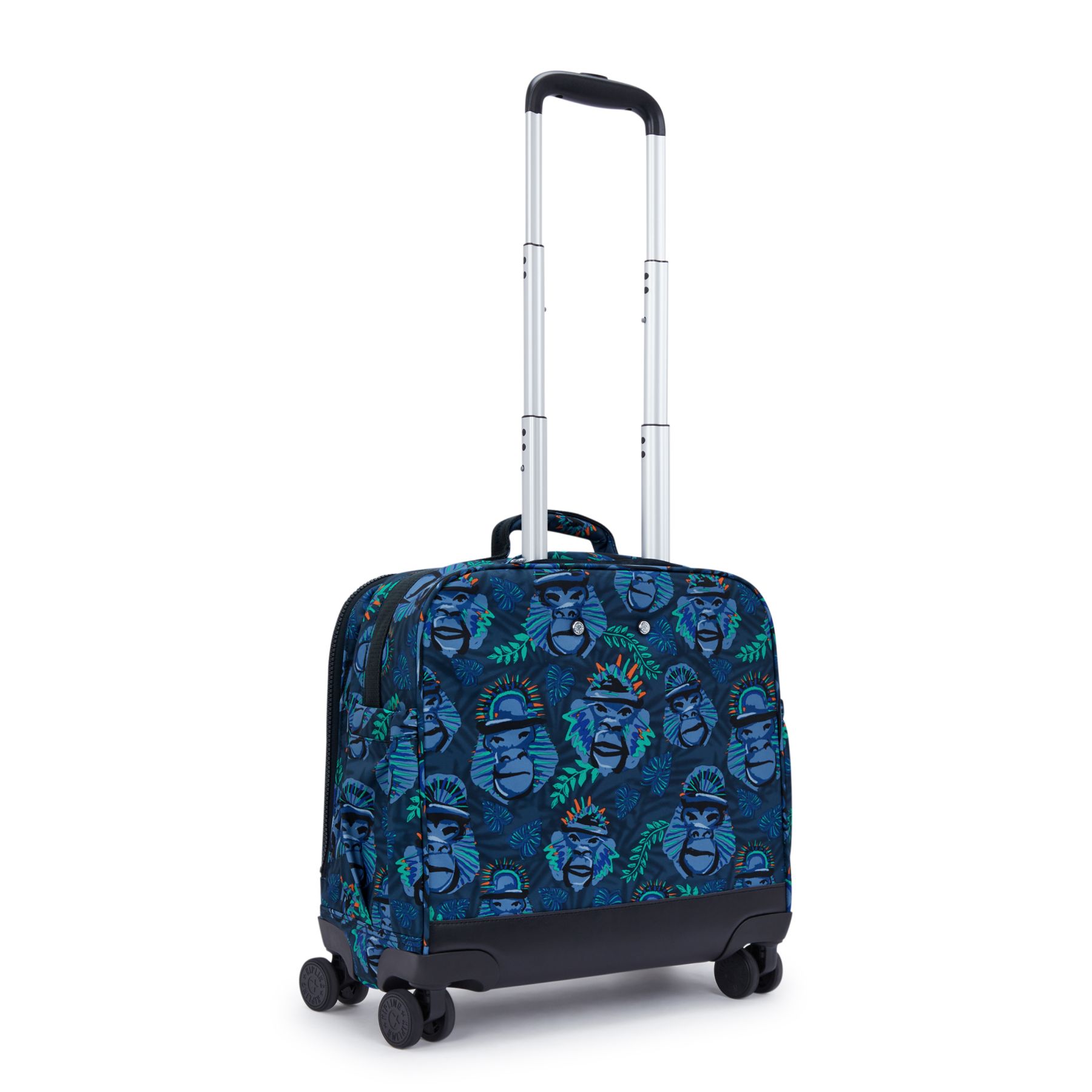 NEW STORIA Sac d'école à 4 roues pour enfants avec compartiment pour ordinateur - Blue Monkey Fun