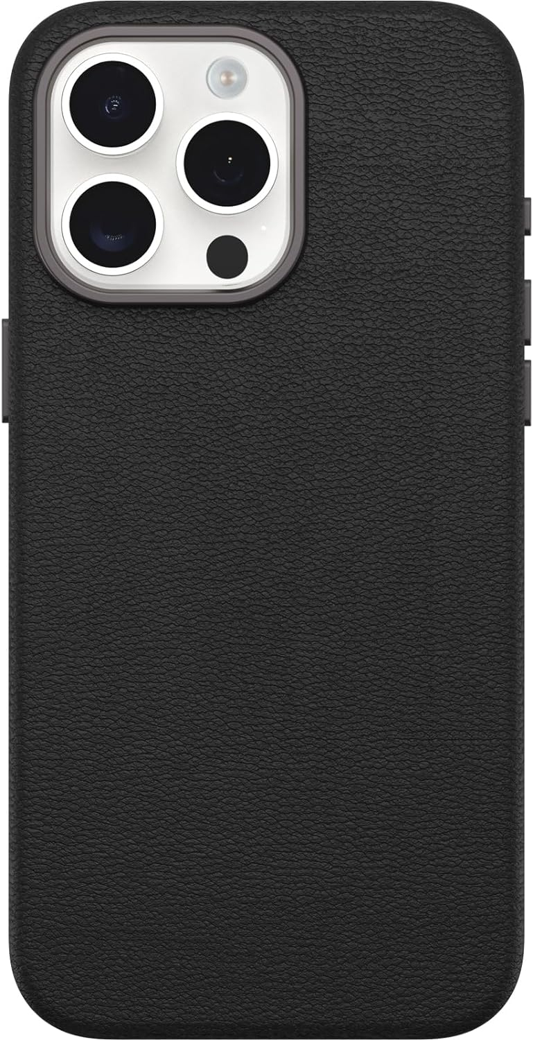 iPhone 15 Pro Max MagSafe Leder Hülle Symmetry Cactus Series (77-95761) - Noir Ash (Schwarz)