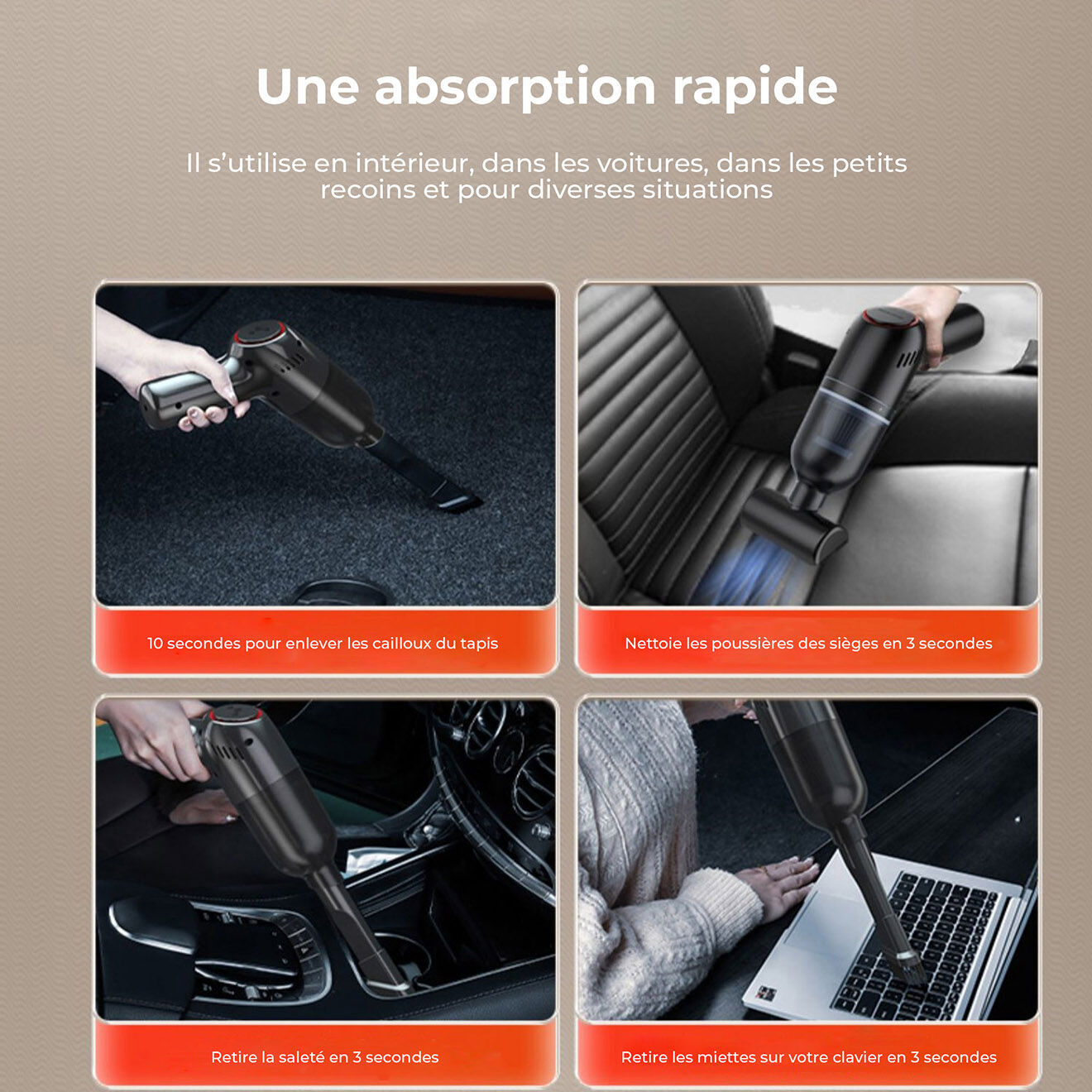 Vortex Aspirateur à main sans fil noir