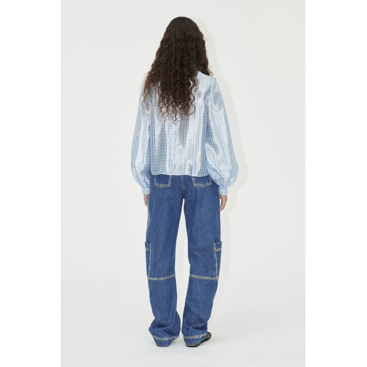 Stine Goya SGAshley, 2067 Textured Poly Blue check