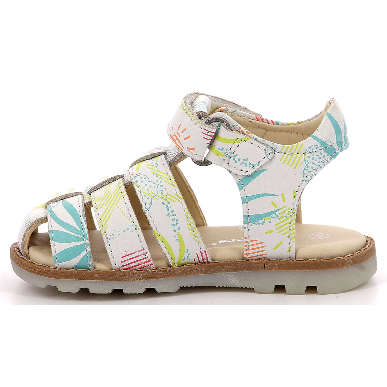 Kickers Sandales en Cuir Nonosti blanc/sunshine