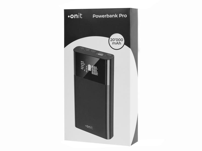 onit Powerbank Pro 20000 mAh Leistungsstarke Powerbank mit vier Ladeanschlüssen und modernen Ladestandards